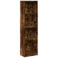 Bibliothèque chêne fumé 40x24x143 cm bois d'ingénierie