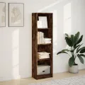 Bibliothèque chêne fumé 40x24x143 cm bois d'ingénierie