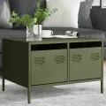Meuble TV vert olive 68x50x43,5 cm acier laminé à froid