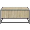 Table basse chêne sonoma 60,5x60,5x30cm bois d'ingénierie/métal