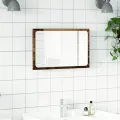 Miroir de salle de bain avec lumière LED vieux bois 60x8,5x38cm