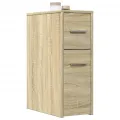 Armoire de salle de bain étroite avec roulettes chêne sonoma