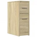 Armoire de salle de bain étroite avec roulettes chêne sonoma