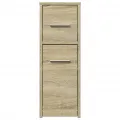 Armoire de salle de bain étroite avec roulettes chêne sonoma