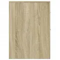 Armoire de salle de bain étroite avec roulettes chêne sonoma