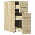 Armoire de salle de bain étroite avec roulettes chêne sonoma