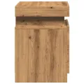 Table de chevet avec LED chêne artisanal bois d'ingénierie