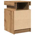 Table de chevet avec LED chêne artisanal bois d'ingénierie