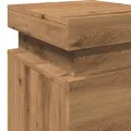 Table de chevet avec LED chêne artisanal bois d'ingénierie