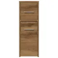 Armoire de salle de bain étroite avec roulettes chêne artisanal