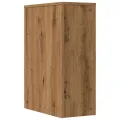 Armoire de salle de bain étroite avec roulettes chêne artisanal