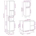 Ensemble de meubles de salle de bain 3 pcs chêne sonoma