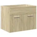 Armoire lavabo de salle de bain et bassin intégré chêne sonoma