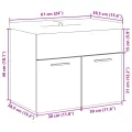 Armoire lavabo de salle de bain et bassin intégré chêne sonoma
