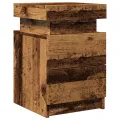 Table de chevet et LED vieux bois 35x39x55 cm bois d'ingénierie