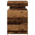 Table de chevet et LED vieux bois 35x39x55 cm bois d'ingénierie