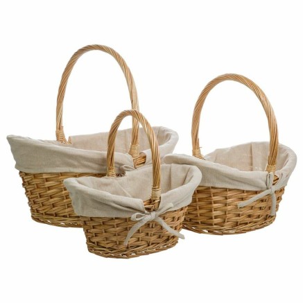 Set de basket Alexandra House Living osier Bois de saule Naturel 3 Pi