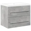 Ensemble de meubles de salle de bain 2 pcs gris béton