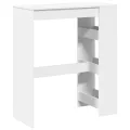 Table de bar et étagères blanc 90x40x103,5 cm bois d'ingénierie