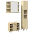 Ensemble de meubles de salle de bain 3 pcs chêne sonoma