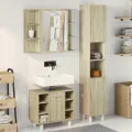 Ensemble de meubles de salle de bain 3 pcs chêne sonoma