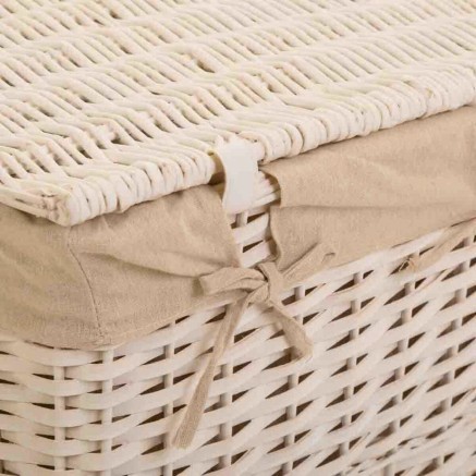 Laundry basket Alexandra House Living White wicker Willow wood 36 x 54 2