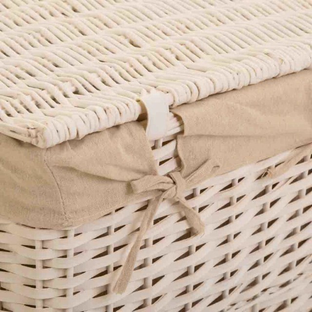 Laundry basket Alexandra House Living White wicker Willow wood 36 x 54