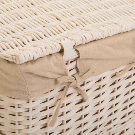 Laundry basket Alexandra House Living White wicker Willow wood 36 x 54