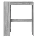 Table de bar avec étagères sonoma gris bois d'ingénierie