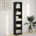 Bibliothèque noir 40x24x176 cm bois d'ingénierie