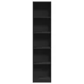 Bibliothèque noir 40x24x176 cm bois d'ingénierie