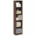 Bibliothèque chêne marron 40x24x176 cm bois d'ingénierie