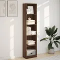 Bibliothèque chêne marron 40x24x176 cm bois d'ingénierie