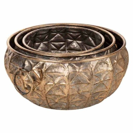 Set of Planters Alexandra House Living Golden Iron 37 x 18 x 38 cm 3 P