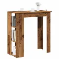 Table de bar avec étagère vieux bois bois d'ingénierie