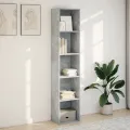 Bibliothèque gris béton 40x30x189 cm bois d'ingénierie