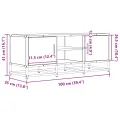 Meuble TV sonoma gris 100x35x41 cm bois d'ingénierie et métal