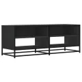 Meuble TV noir 120,5x40x46 cm bois d'ingénierie et métal