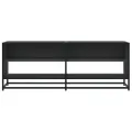 Meuble TV noir 120,5x40x46 cm bois d'ingénierie et métal