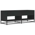 Meuble TV noir 120,5x40x46 cm bois d'ingénierie et métal