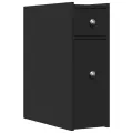Armoire de salle de bain étroite avec roulettes noir