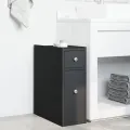Armoire de salle de bain étroite avec roulettes noir