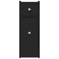 Armoire de salle de bain étroite avec roulettes noir