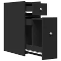 Armoire de salle de bain étroite avec roulettes noir