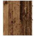 Armoire de salle de bain étroite avec roulettes vieux bois