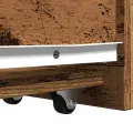 Armoire de salle de bain étroite avec roulettes vieux bois