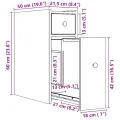 Armoire de salle de bain étroite avec roulettes vieux bois