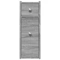 Armoire de salle de bain étroite avec roulettes sonoma gris
