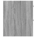 Armoire de salle de bain étroite avec roulettes sonoma gris