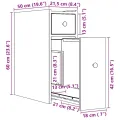 Armoire de salle de bain étroite avec roulettes sonoma gris